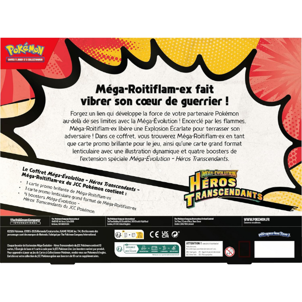 Pokémon – Coffret Méga-Évolution : Héros Transcendants – Méga-Roitiflam-ex (FR)
