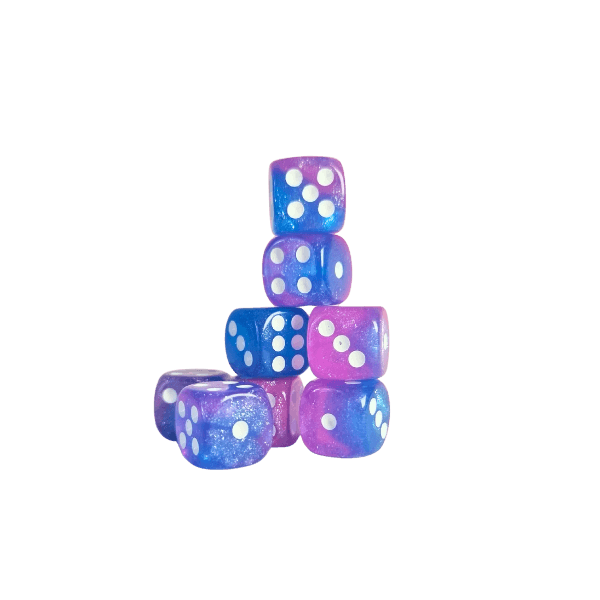 Lot de 8 dés 6 faces de 12mm avec points