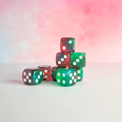 Lot de 8 dés 6 faces de 12mm avec points
