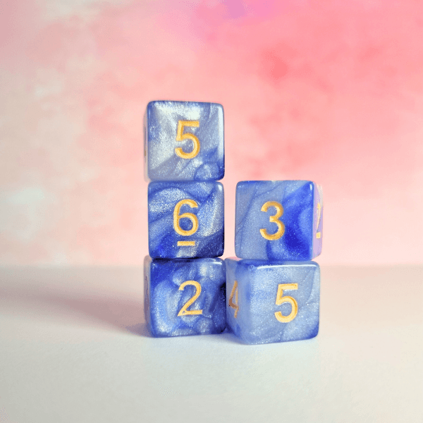 Lot de 5 dés 6 faces de 16mm avec chiffres