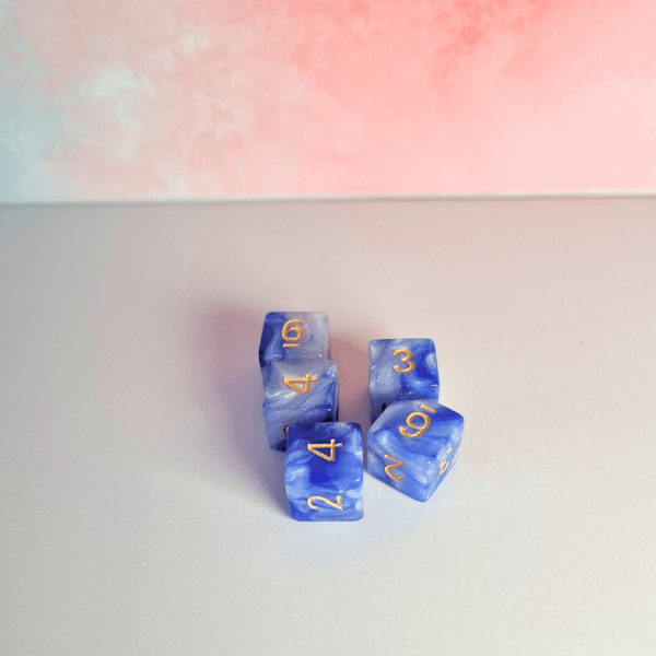 Lot de 5 dés 6 faces de 16mm avec chiffres