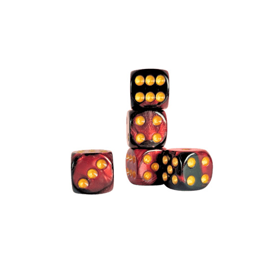 Lot de 5 dés 6 faces de 16mm avec points