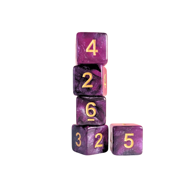 Lot de 5 dés 6 faces de 16mm avec chiffres