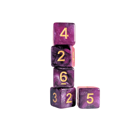 Lot de 5 dés 6 faces de 16mm avec chiffres