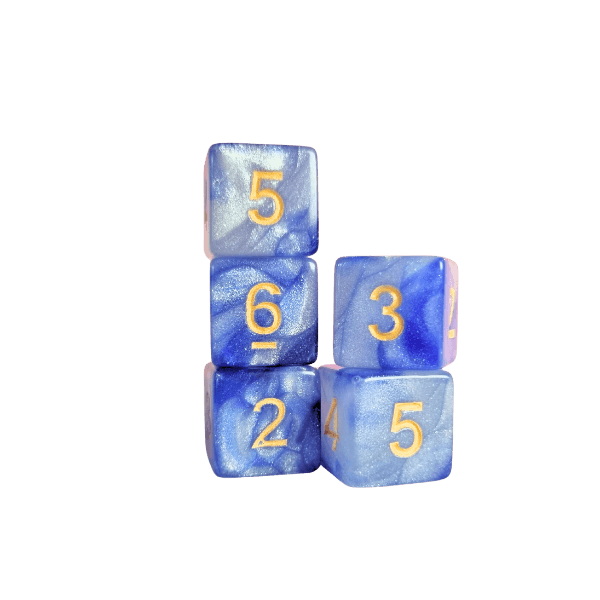 Lot de 5 dés 6 faces de 16mm avec chiffres