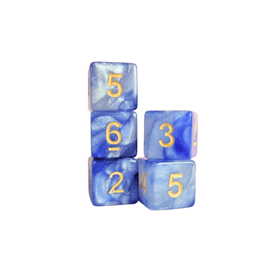 Lot de 5 dés 6 faces de 16mm avec chiffres