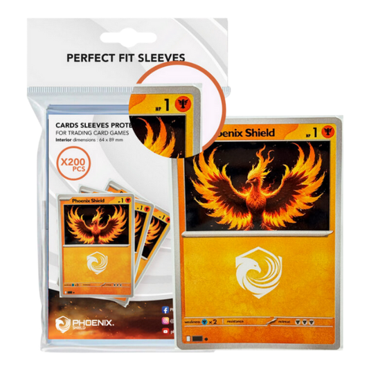 200 protège-cartes transparents perfect fit 64×89 mm - Phoenix Shield