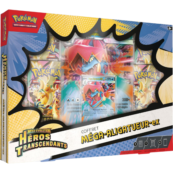 Pokémon – Coffret Méga-Évolution : Héros Transcendants – Méga-Aligatueur-ex (FR)