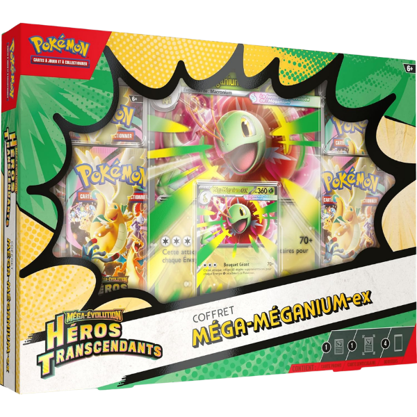 Pokémon – Coffret Méga-Évolution : Héros Transcendants – Méga-Méganium-ex (FR)