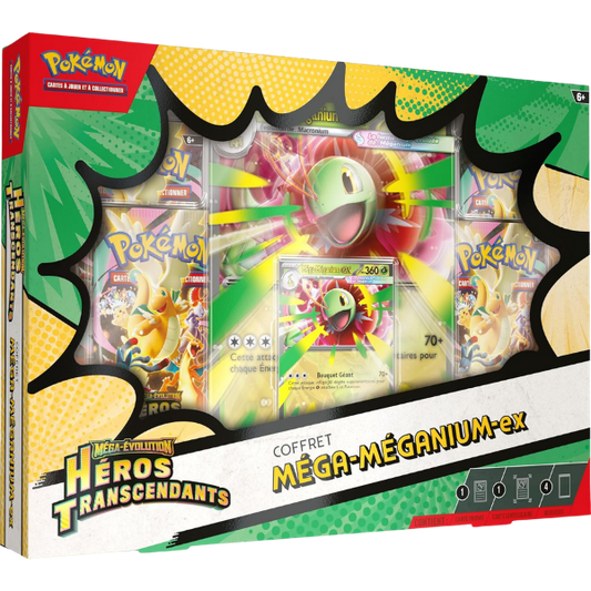 Pokémon – Coffret Méga-Évolution : Héros Transcendants – Méga-Méganium-ex (FR)