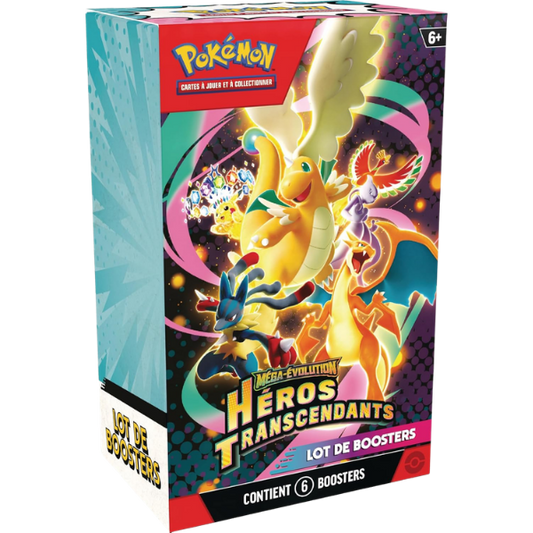 Pokémon - Bundle 6 boosters - Méga-Évolution – Héros Transcendants (FR)