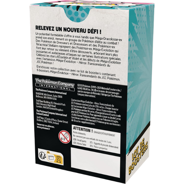Pokémon - Bundle 6 boosters - Méga-Évolution – Héros Transcendants (FR)