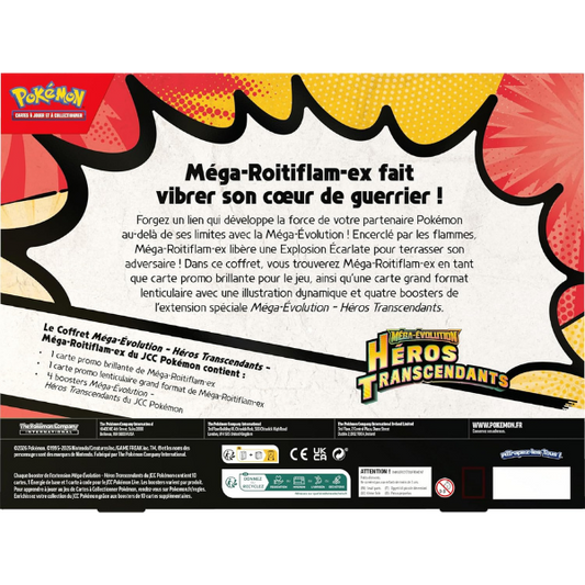 Pokémon – Coffret Méga-Évolution : Héros Transcendants – Méga-Roitiflam-ex (FR)