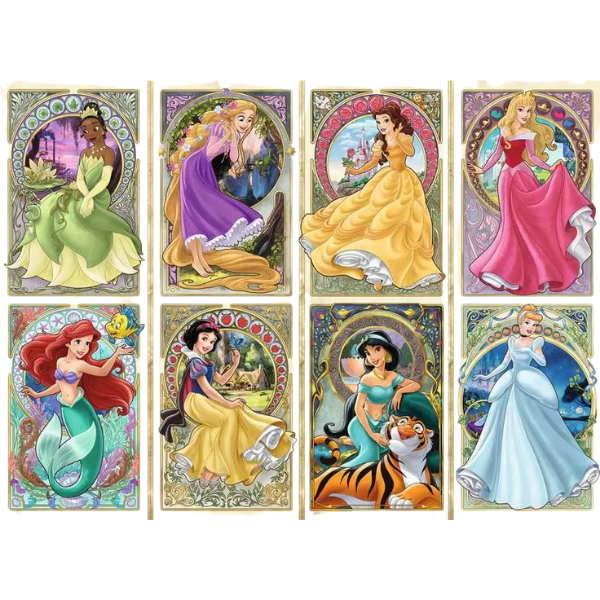 Puzzle Disney Princesses Art Nouveau 1000 pièces